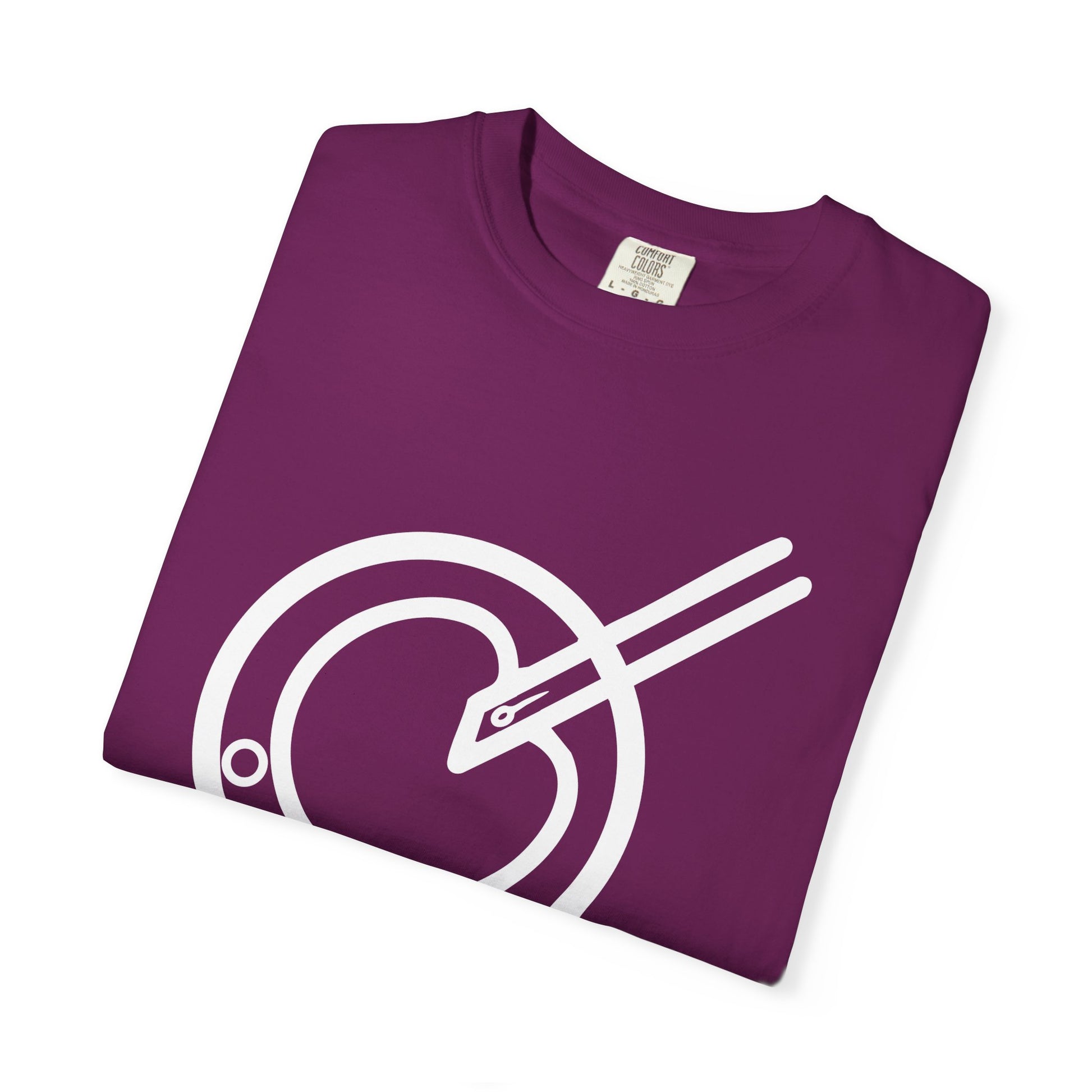 The Embryologist Definition Tee folded front shown in boysenberry