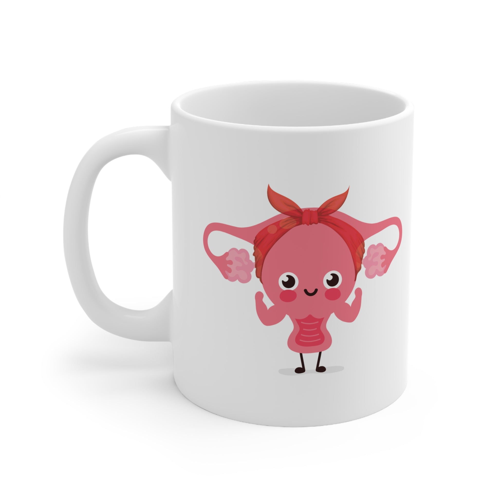 Chloe the Cuterus White Glossy Mug Modeled Handle Left