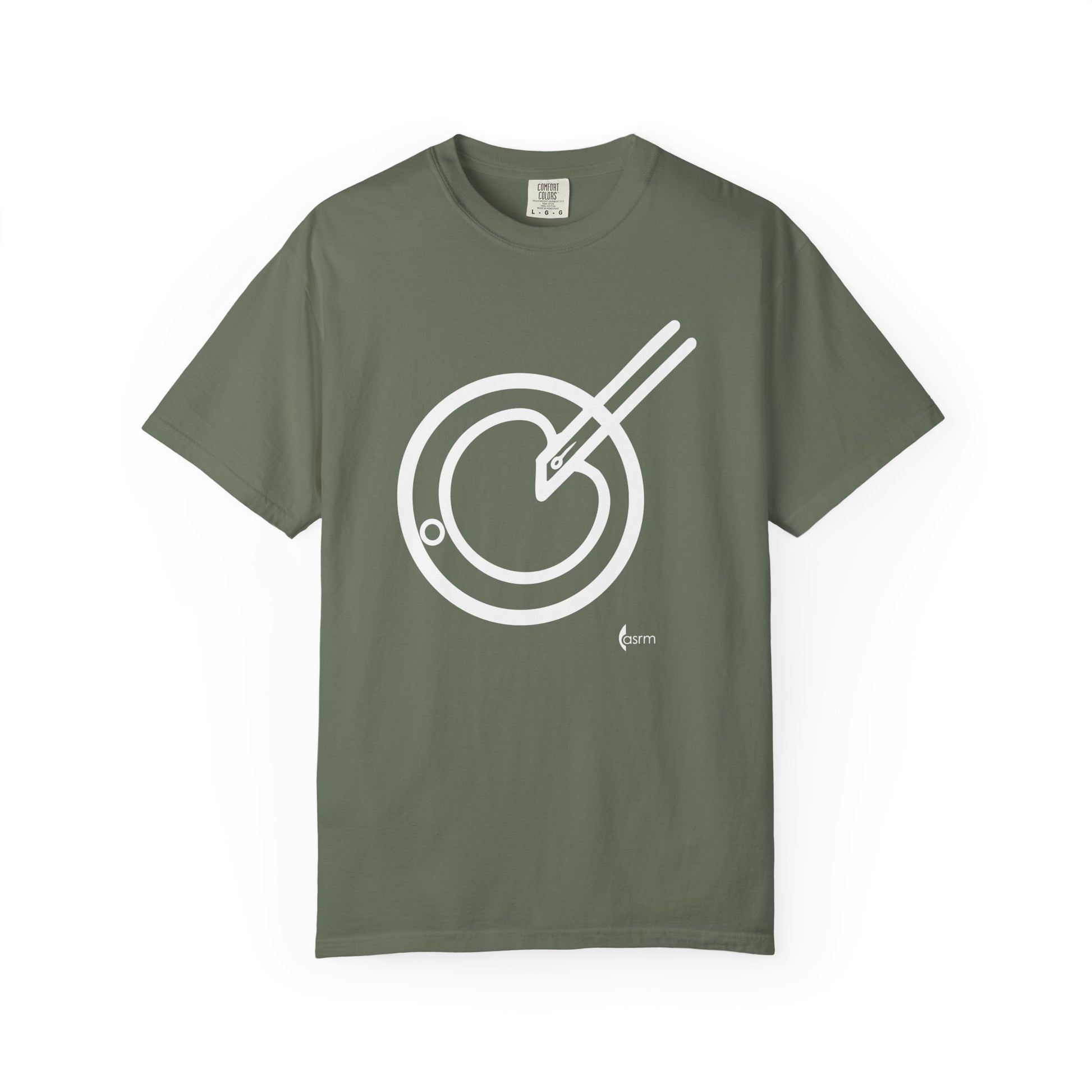 The Embryologist Definition Tee front shown in Moss
