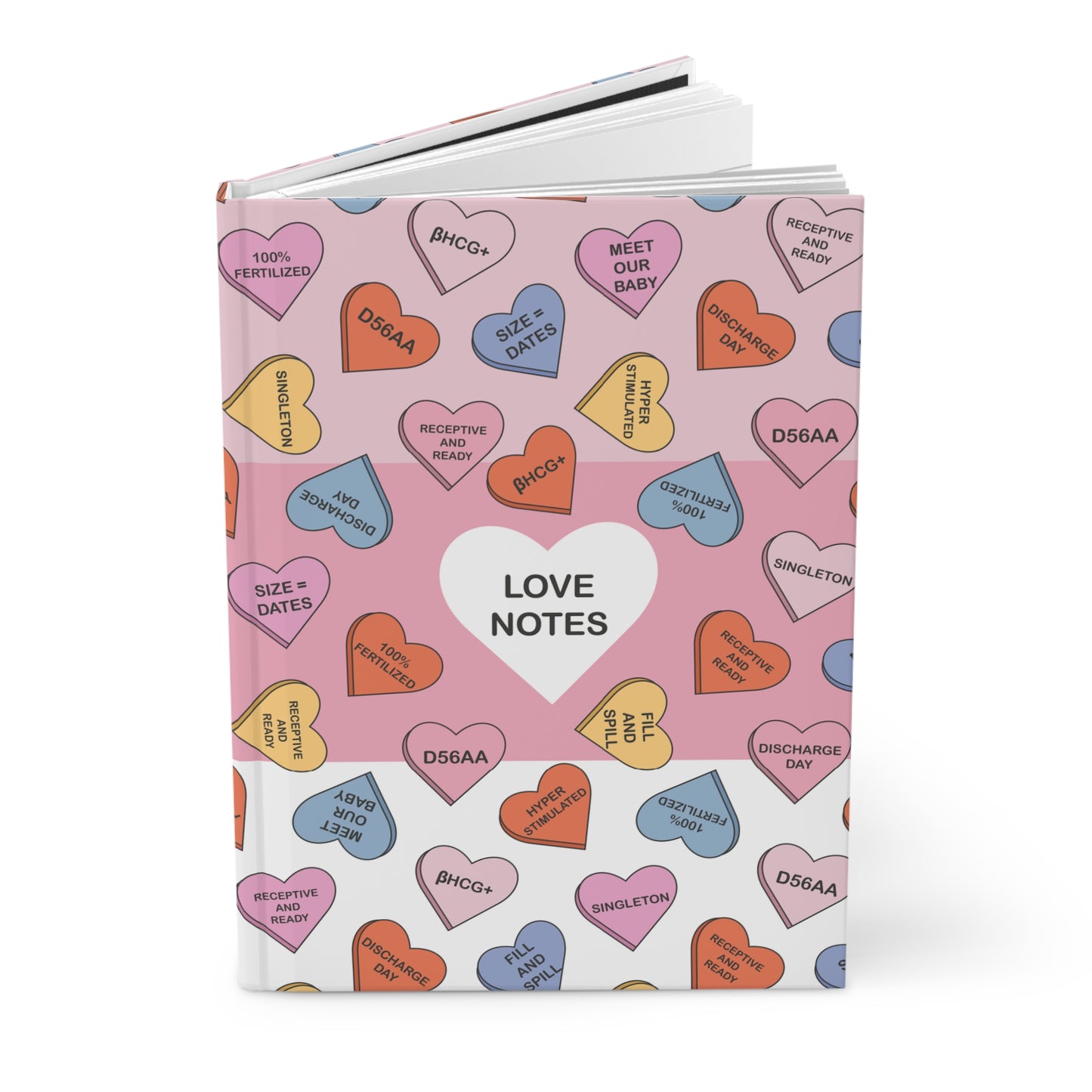 ART Hearts Hardcover Notebook Front - Open