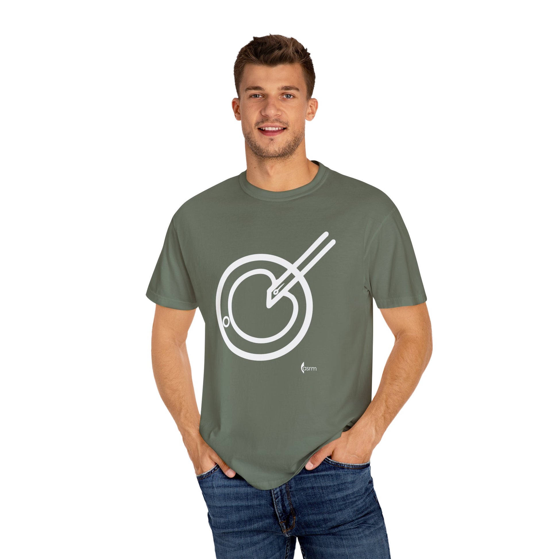 The Embryologist Definition Tee modeled in moss
