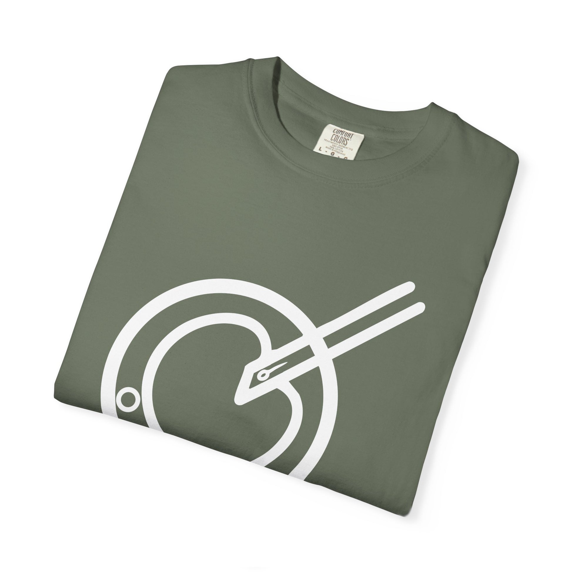 The Embryologist Definition Tee folded front shown in moss
