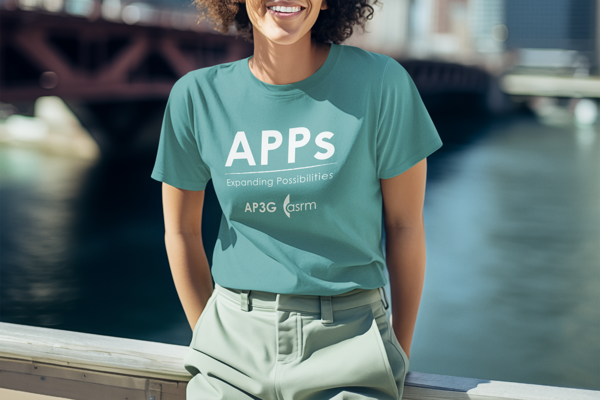 APPs Expanding Possibilities T-shirt modeled in context