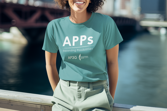 APPs Expanding Possibilities T-shirt modeled in context