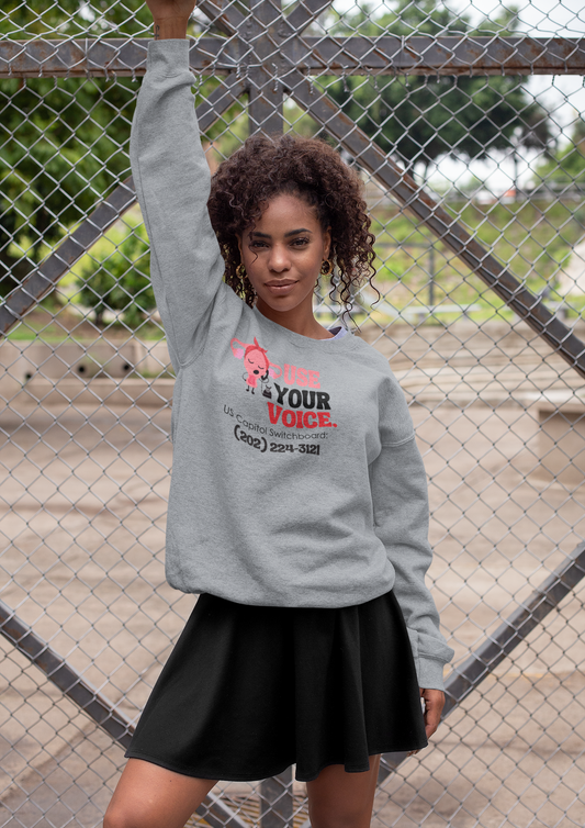 "Use Your Voice" Reproductive Rights Sweatshirt Featured on Woman