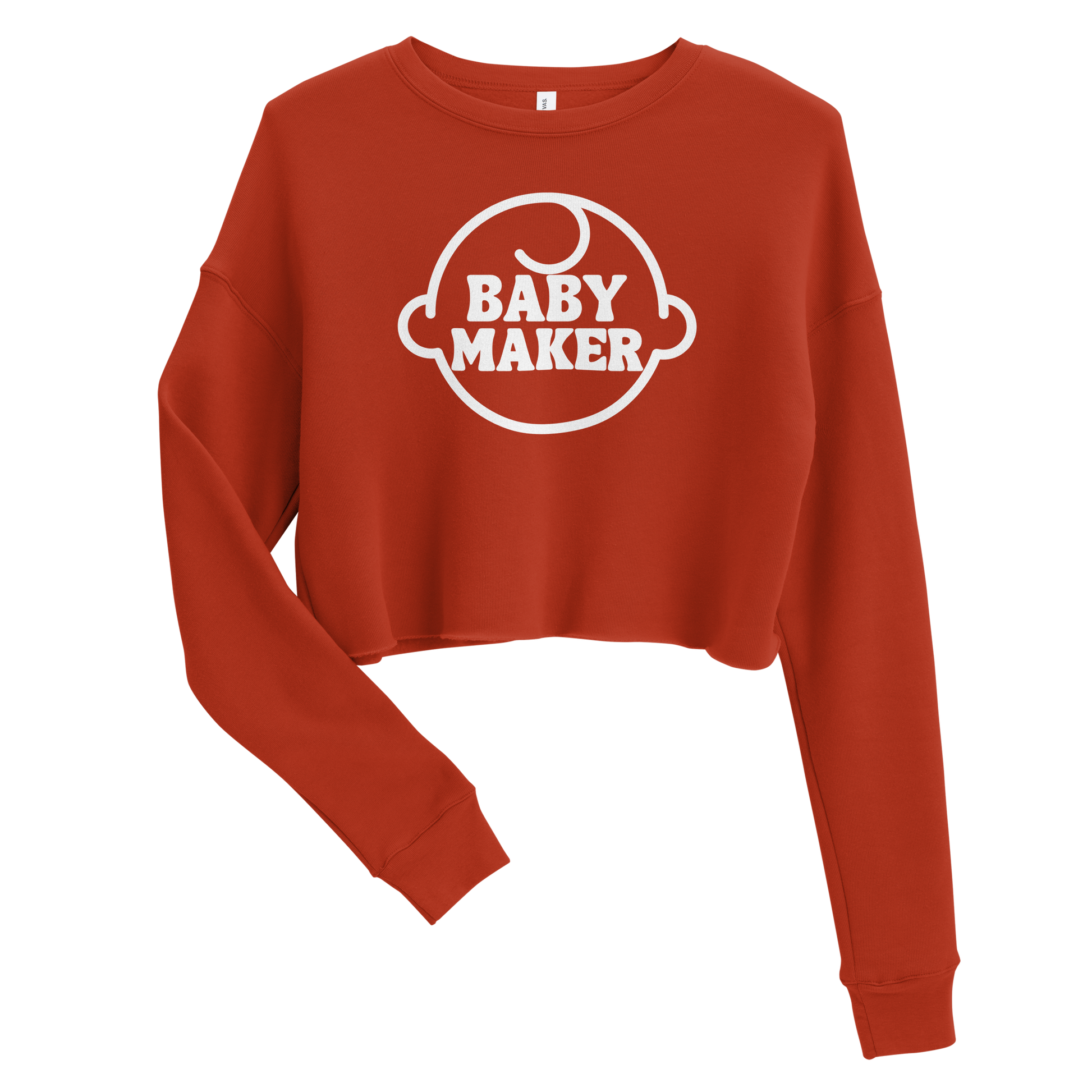 Baby Maker Cropped Sweatshirt in Brick