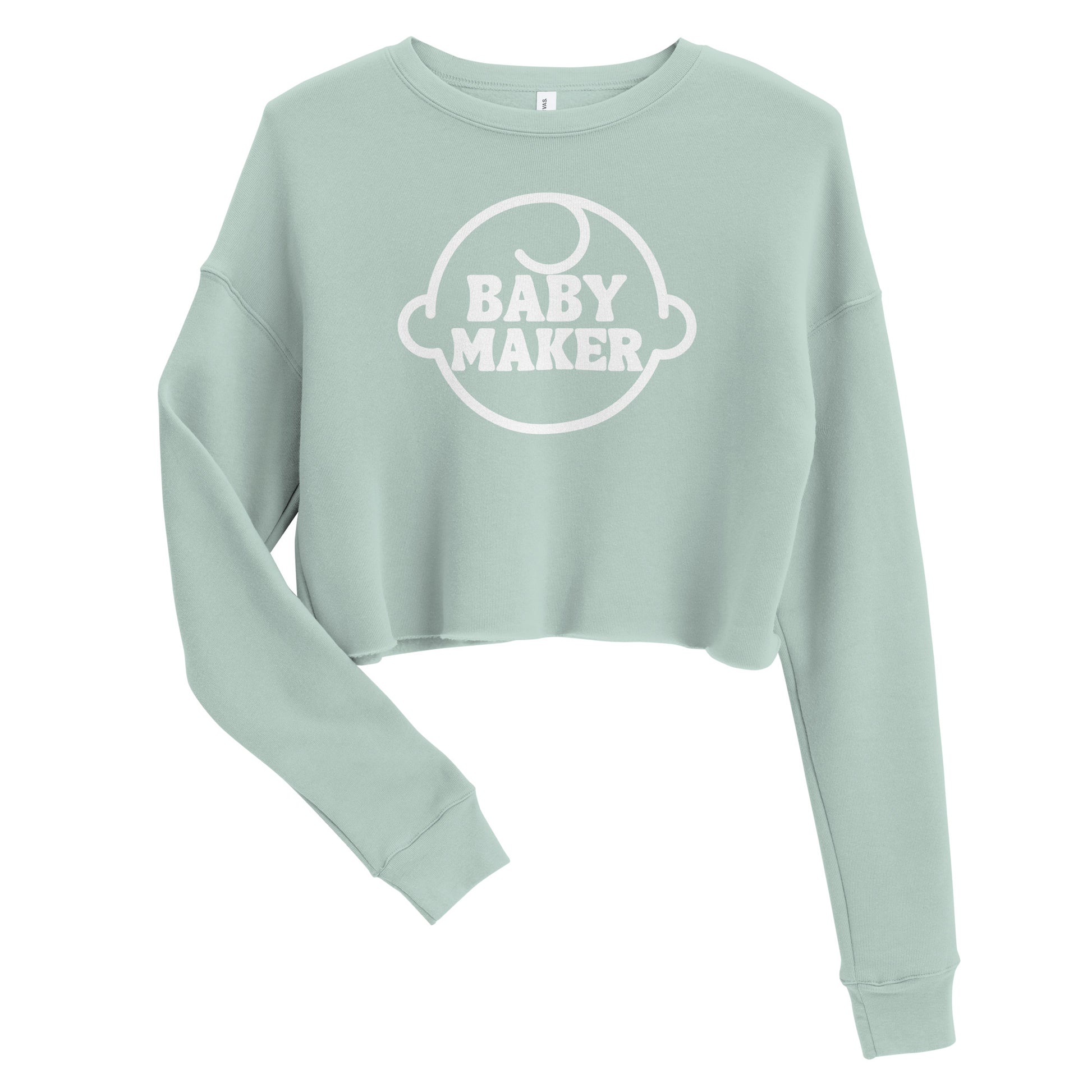 Baby Maker Cropped Sweatshirt in Dusty Blue
