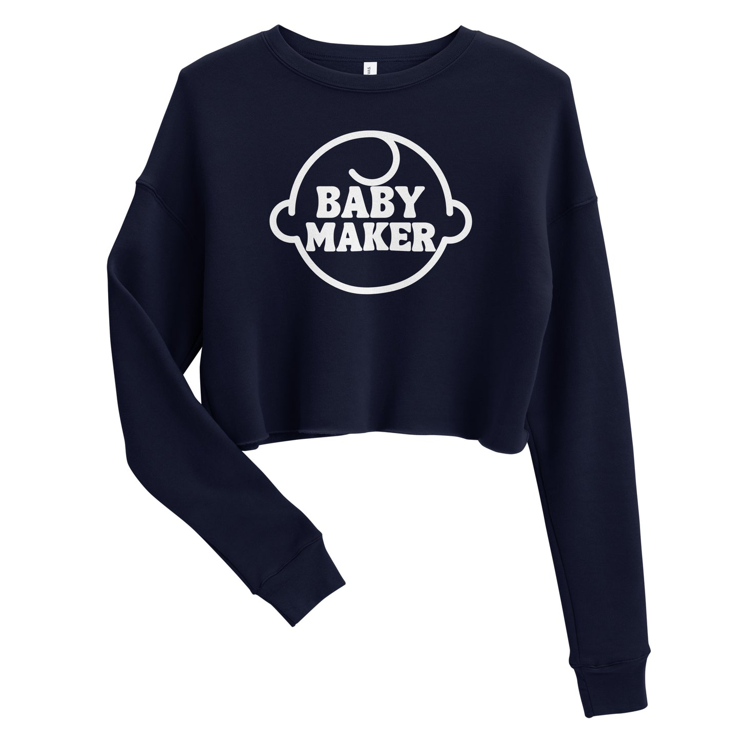 Baby Maker Cropped Sweatshirt in Navy