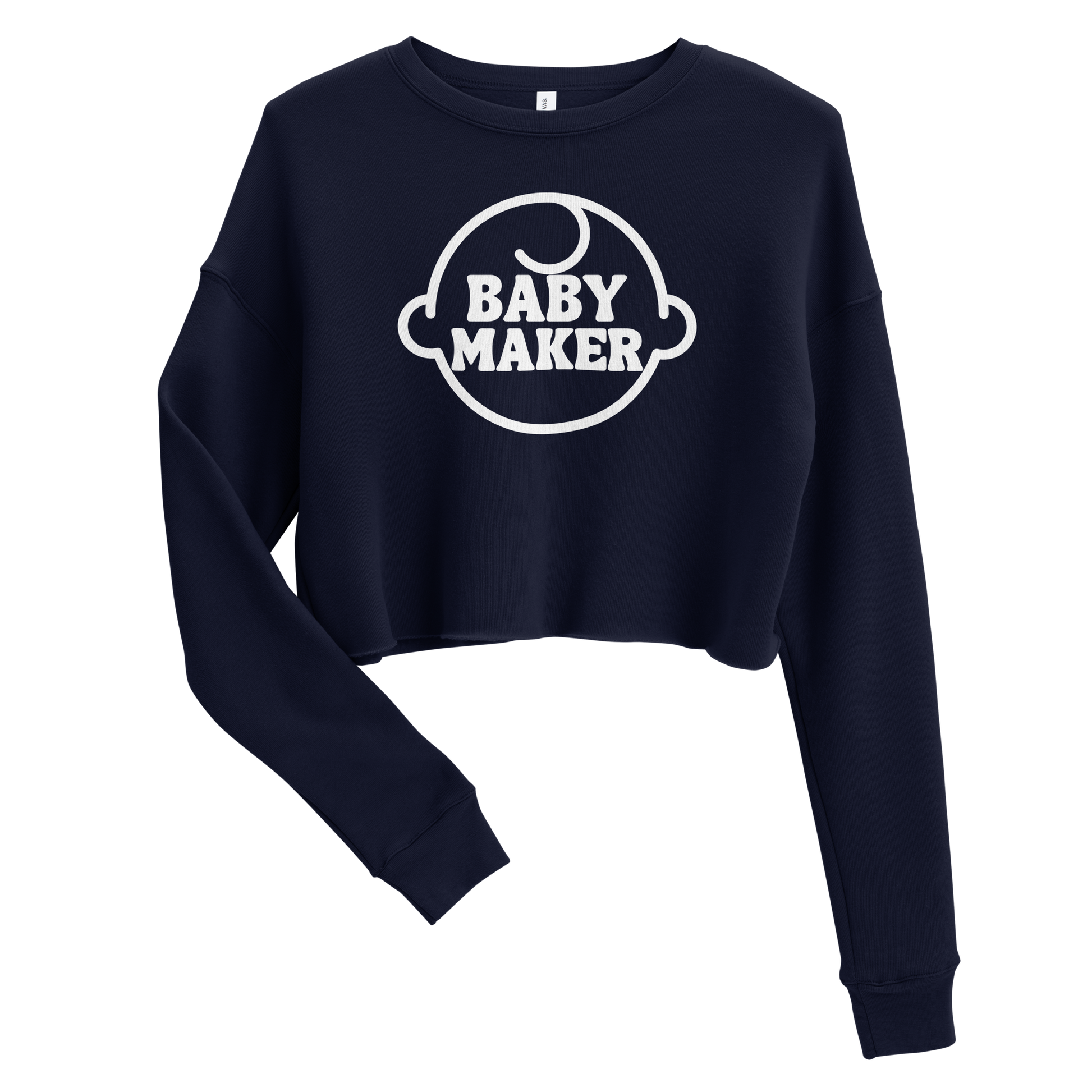 Baby Maker Cropped Sweatshirt in Navy