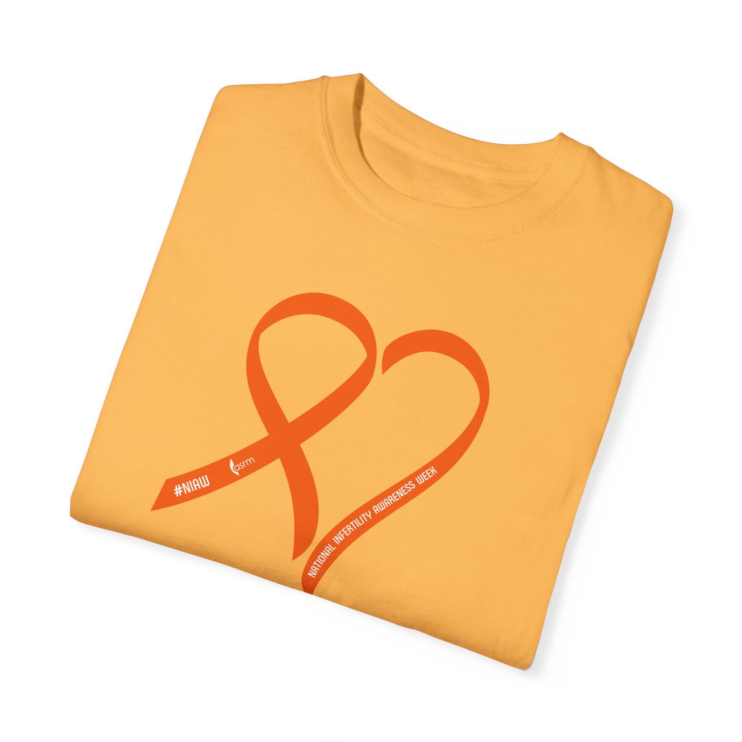 "Heart of Hope" National Infertility Awareness Week Unisex Garment-Dyed T-shirt Shown in Citrus