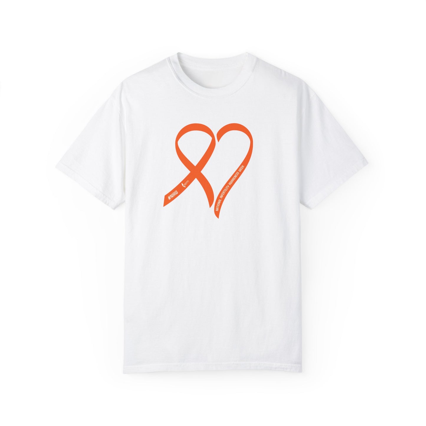 "Heart of Hope" National Infertility Awareness Week Unisex Garment-Dyed T-shirt Shown in White