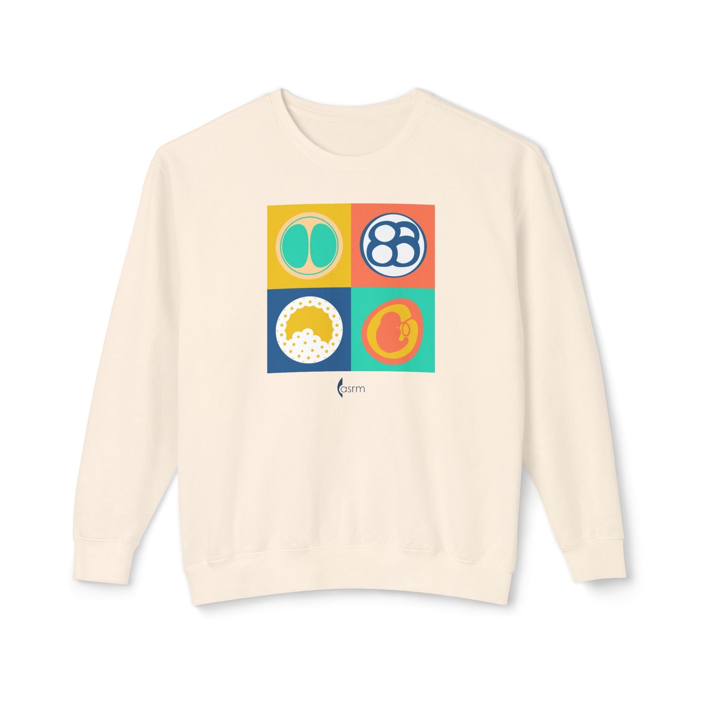 "Colorful Beginnings" Unisex Lightweight Crewneck Sweatshirt Shown in Ivory