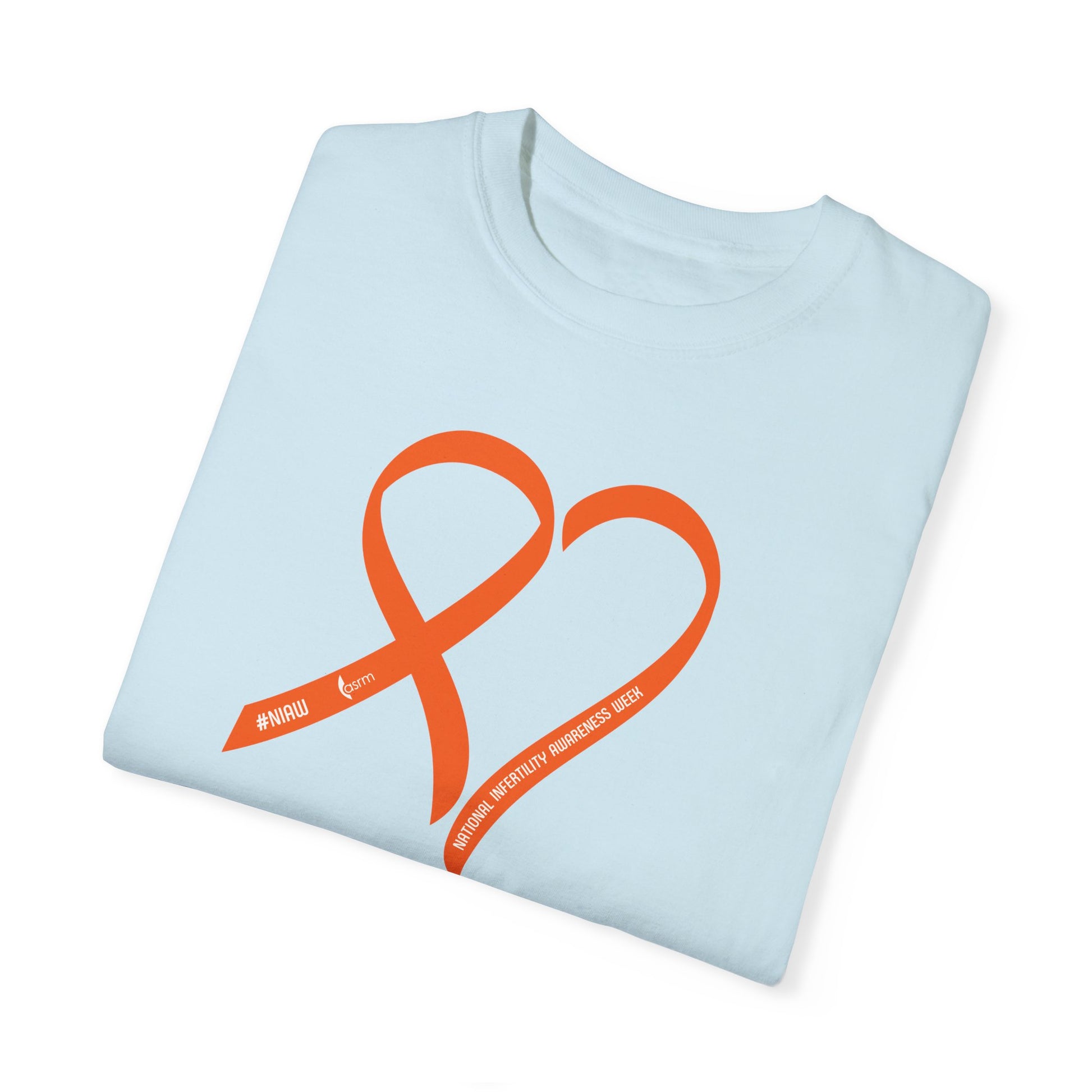 "Heart of Hope" National Infertility Awareness Week Unisex Garment-Dyed T-shirt Shown in Chambray