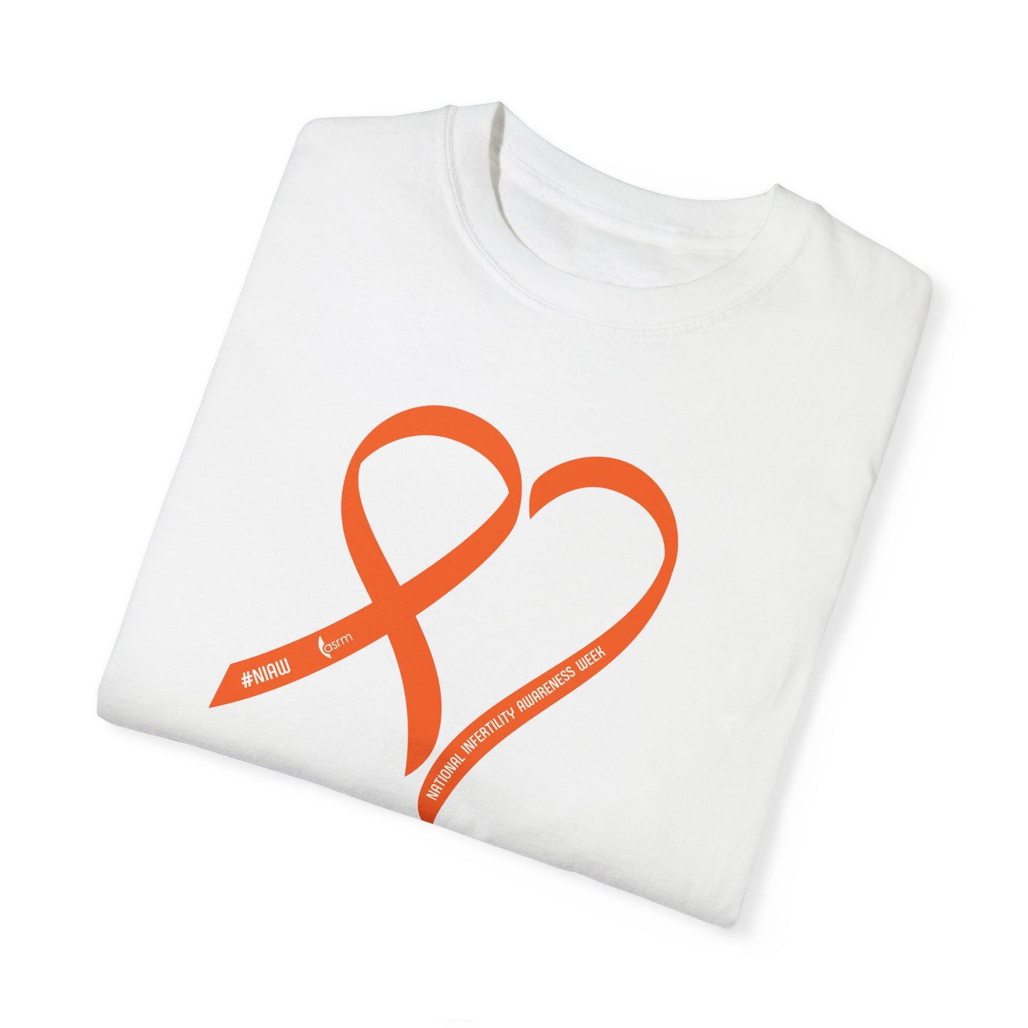 "Heart of Hope" National Infertility Awareness Week Unisex Garment-Dyed T-shirt Shown in White