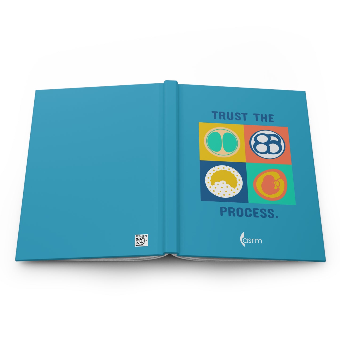 "Trust the Process" Colorful Beginnings Hardcover Notebook shown open both covers