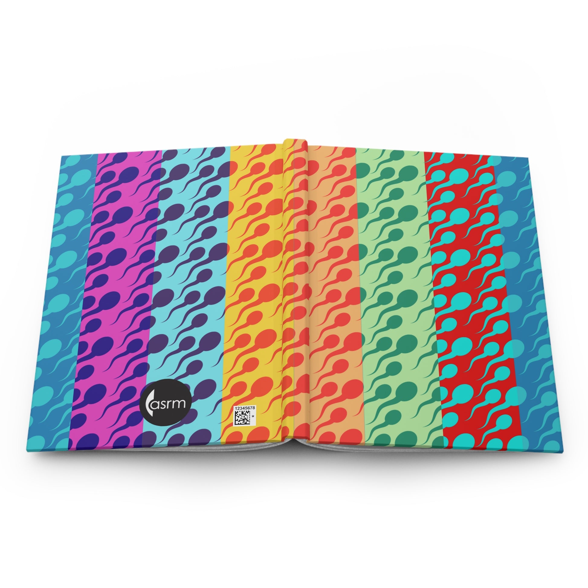 Vibrant Swimmers Hardcover Notebook Front and Back