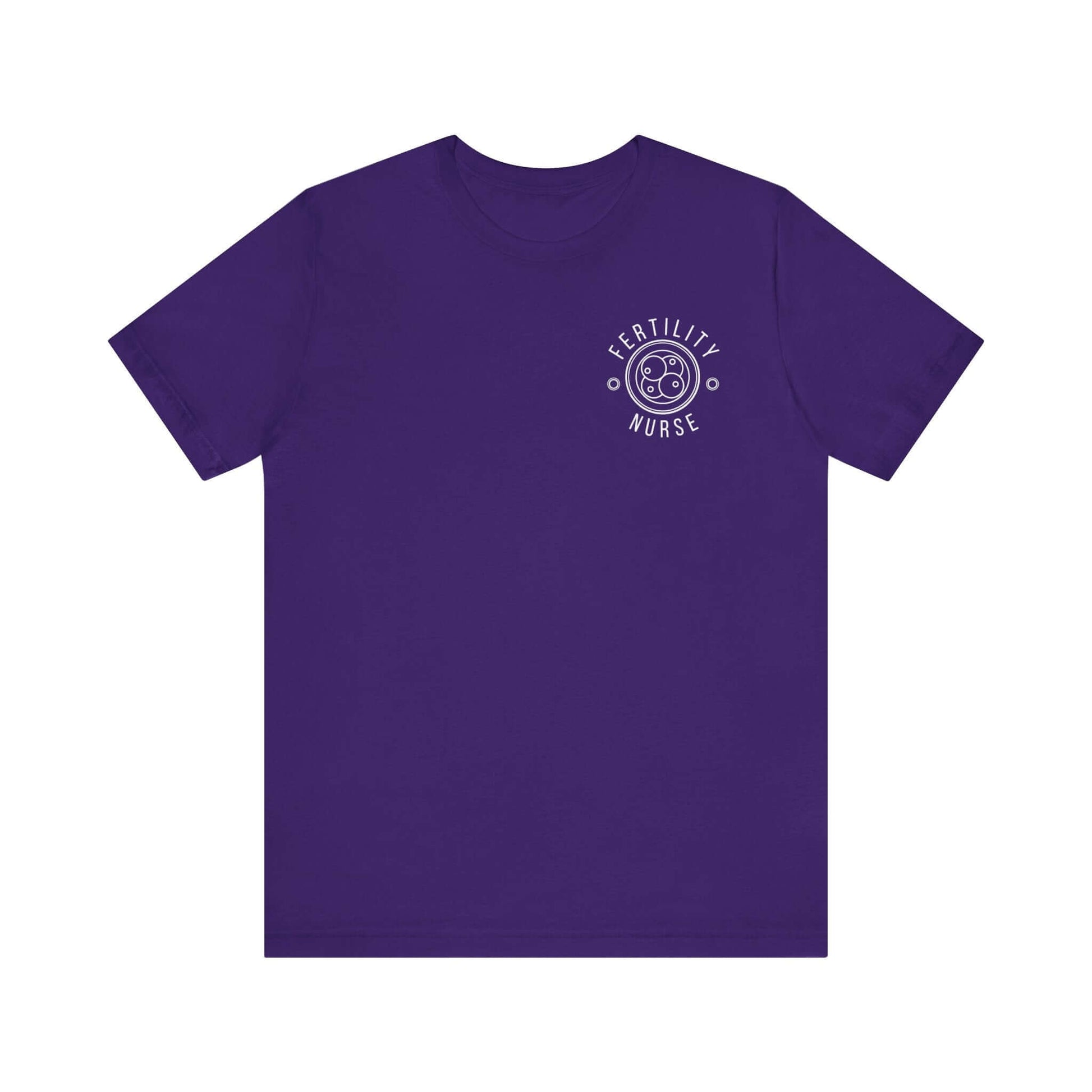 Fertility Nurse Emblem Unisex T-Shirt in Purple