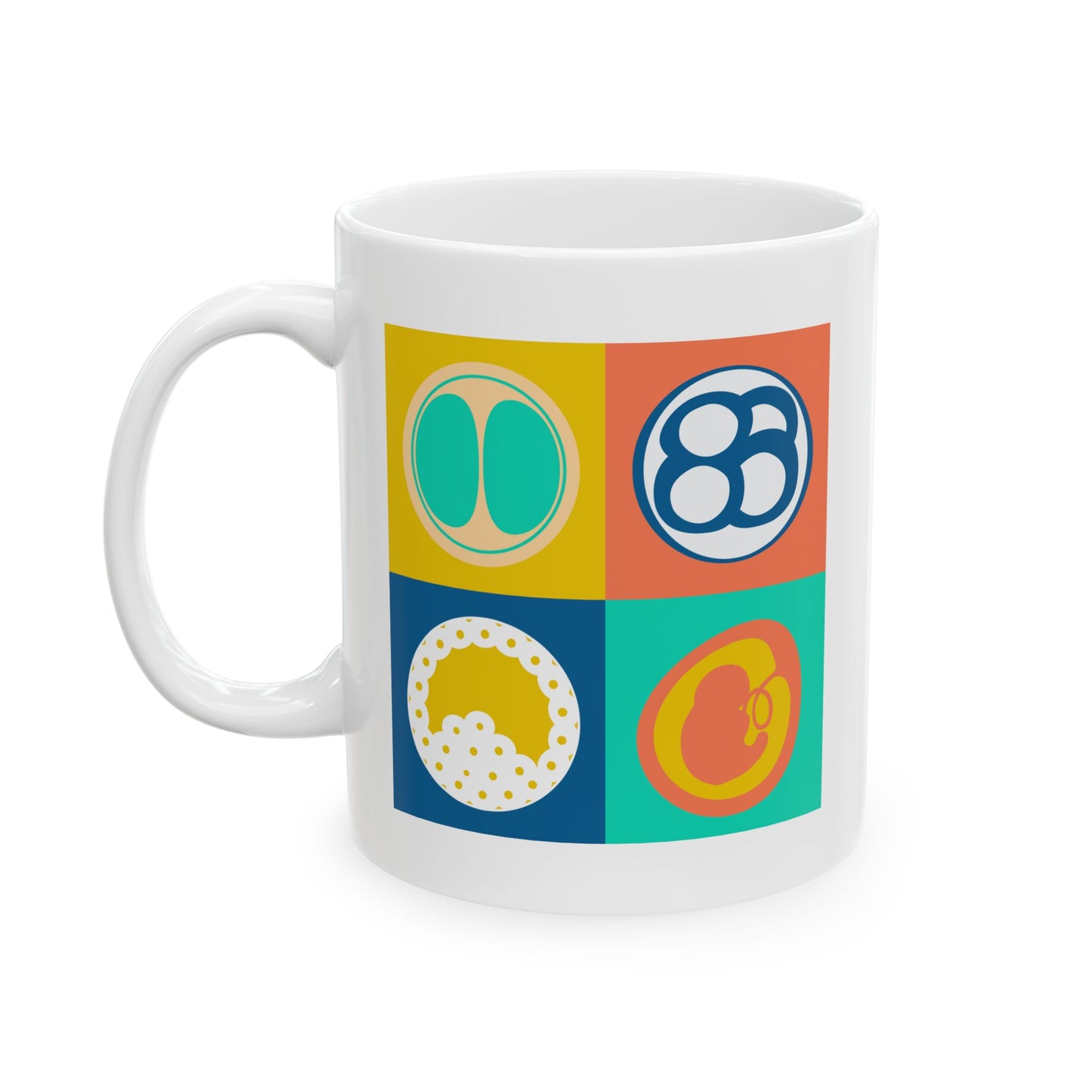 "Colorful Beginnings" White Glossy Mug front