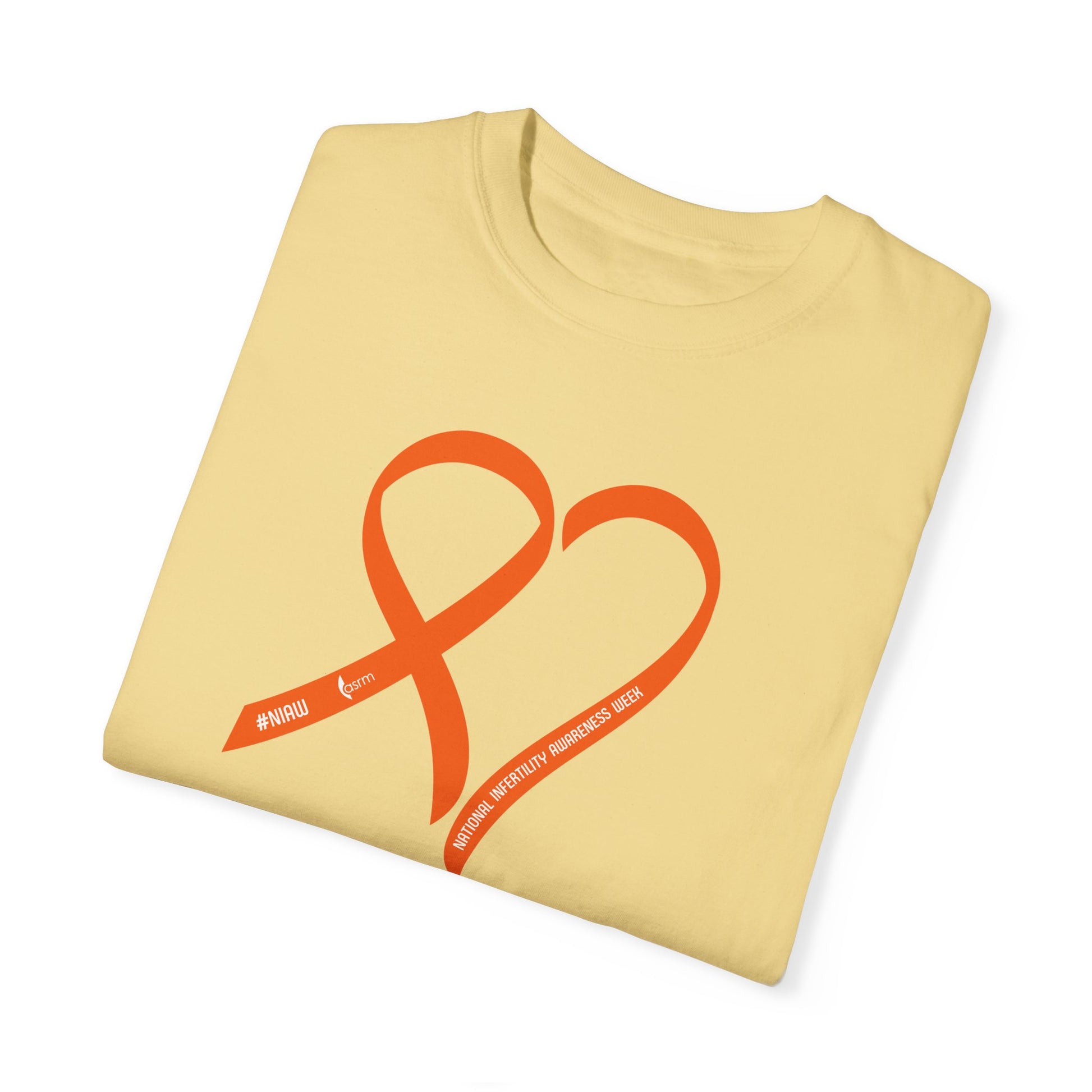 "Heart of Hope" National Infertility Awareness Week Unisex Garment-Dyed T-shirt Shown in Butter