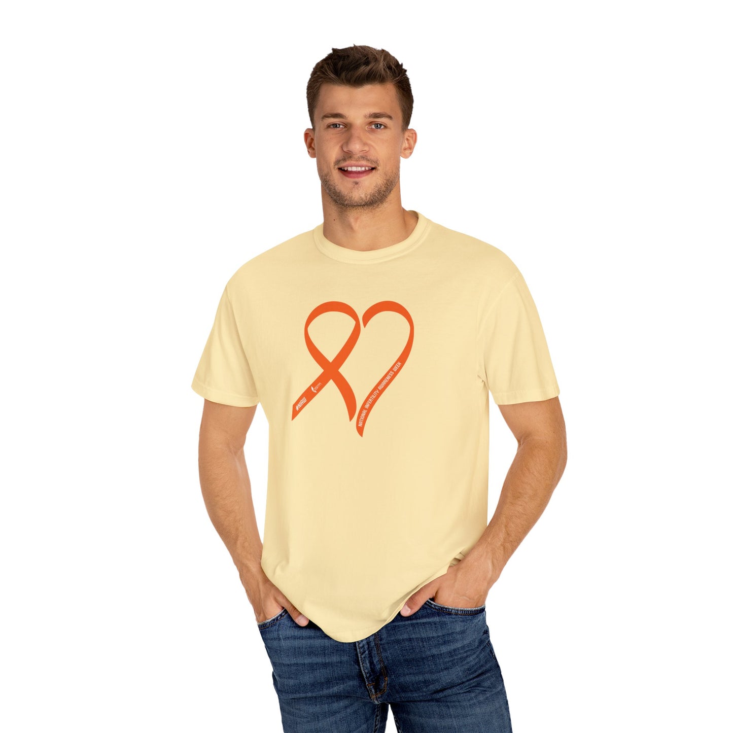 "Heart of Hope" National Infertility Awareness Week Unisex Garment-Dyed T-shirt Shown in Banana