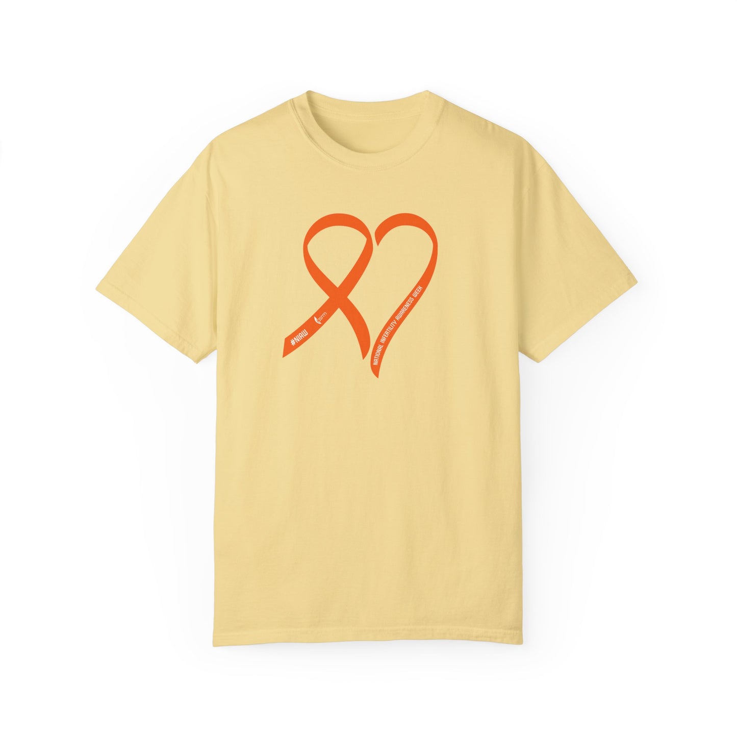 "Heart of Hope" National Infertility Awareness Week Unisex Garment-Dyed T-shirt Shown in Butter