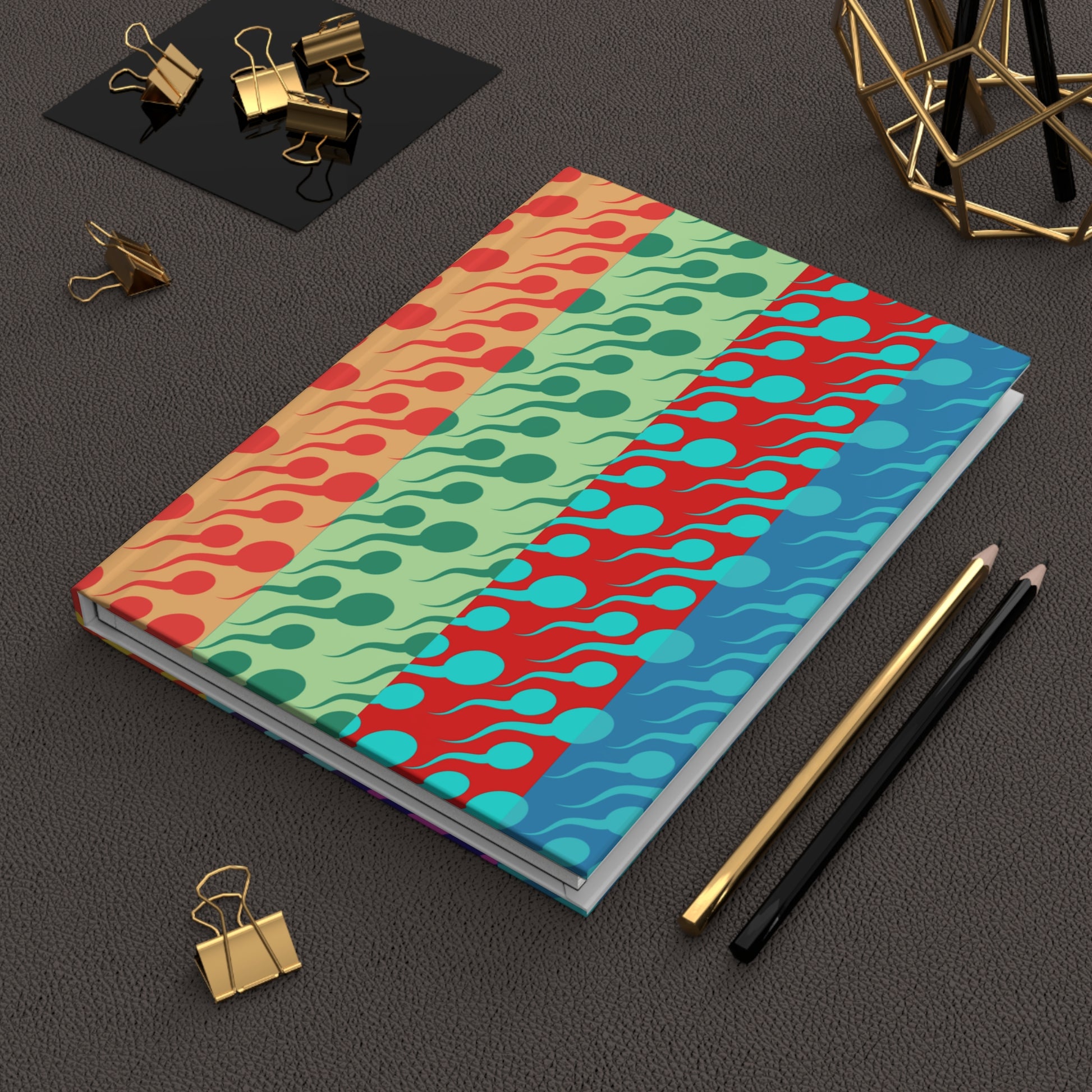 Vibrant Swimmers Hardcover Notebook In Context