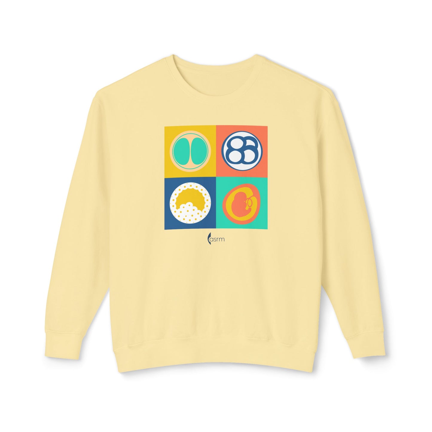 "Colorful Beginnings" Unisex Lightweight Crewneck Sweatshirt Shown in Butter