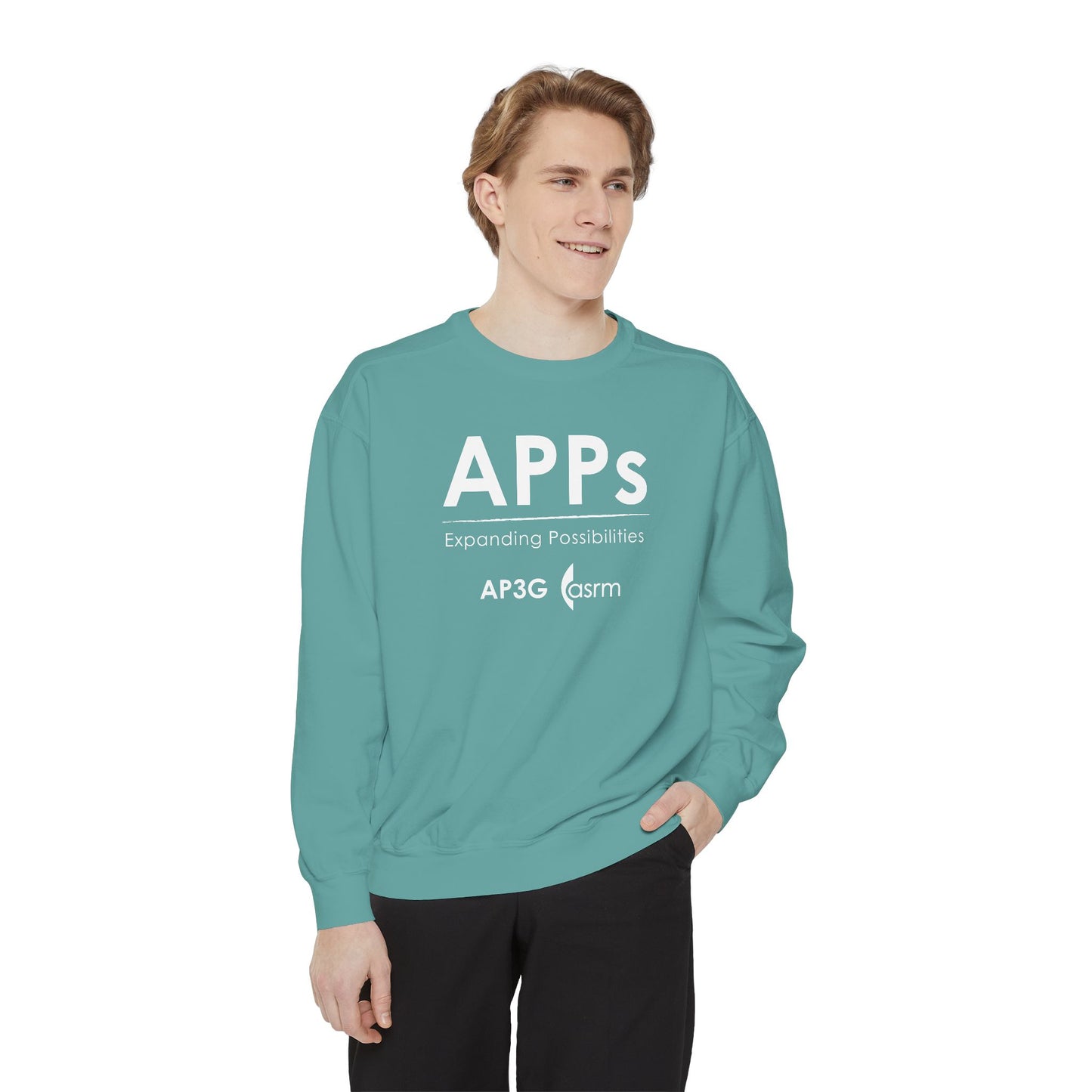 APP Unisex "Expanding Possibilities" Sweatshirt modeled in context