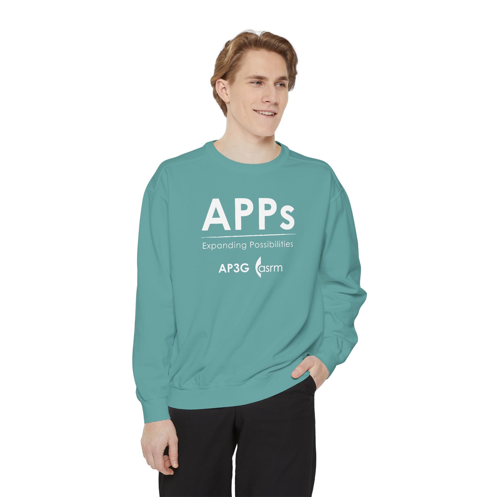 APP Unisex "Expanding Possibilities" Sweatshirt modeled in context