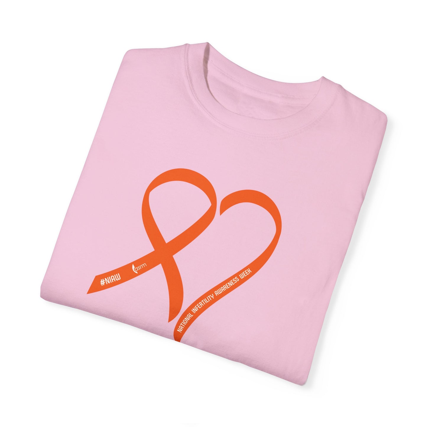 "Heart of Hope" National Infertility Awareness Week Unisex Garment-Dyed T-shirt Shown in Blossom