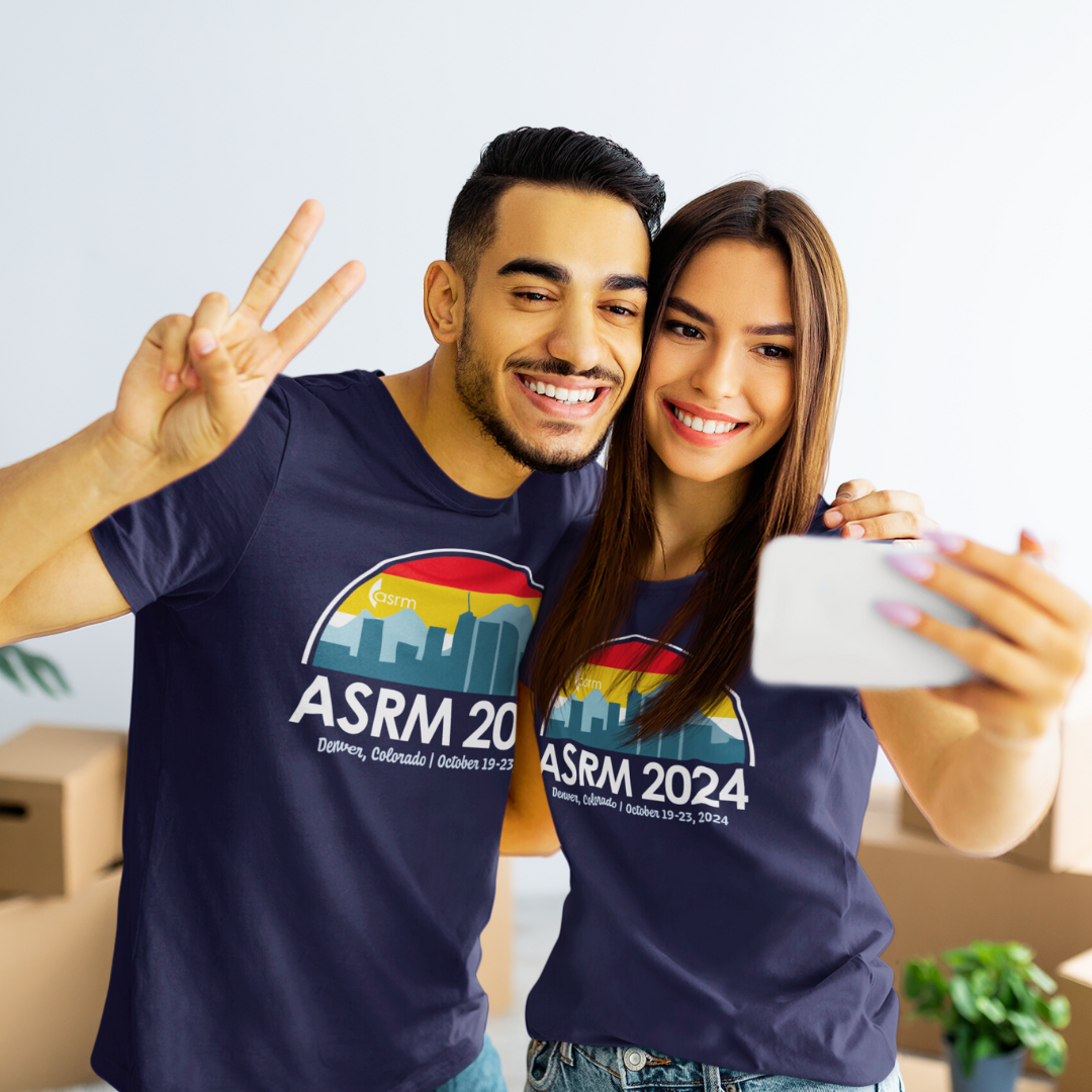 ASRM 2024 T-shirt Modeled on a Male and Female