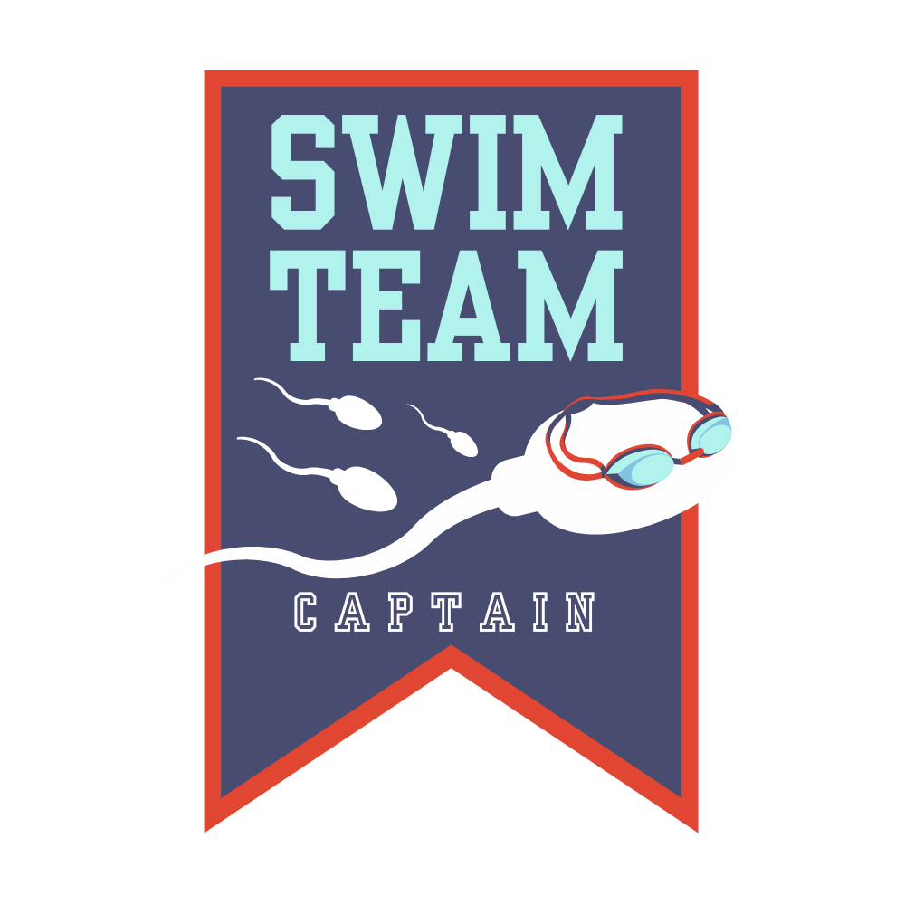 Swim Team Captain Vinyl Sticker 3"x2"