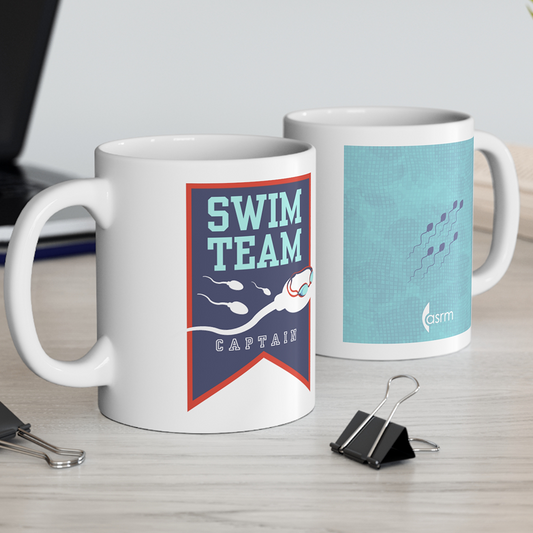 Swim Team Captain white glossy mug hero