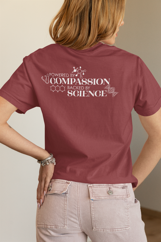 NPG “Powered by Compassion, Backed by Science” Shirt back