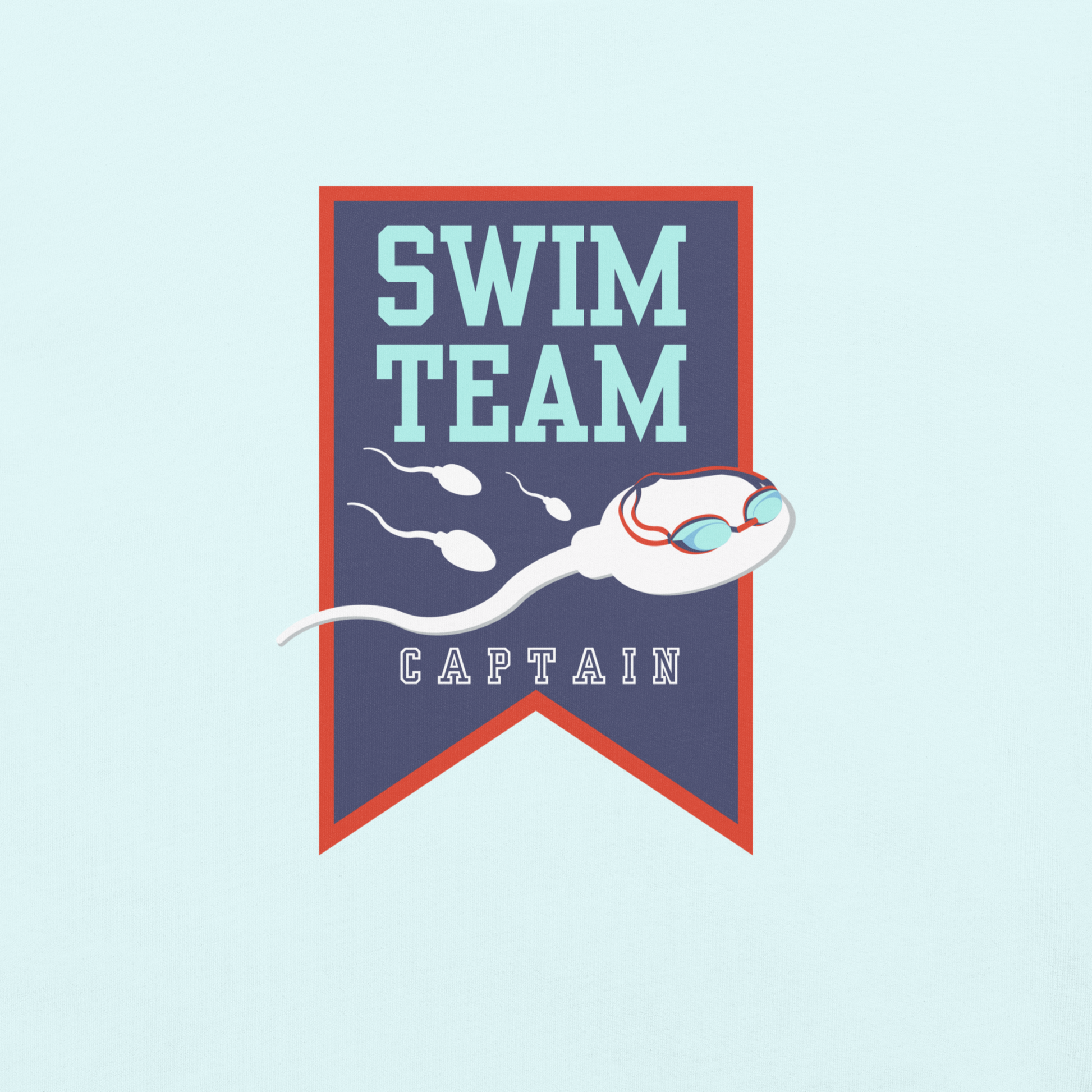 Swim Team Captain Unisex Heavyweight T-Shirt Shown in Chambray