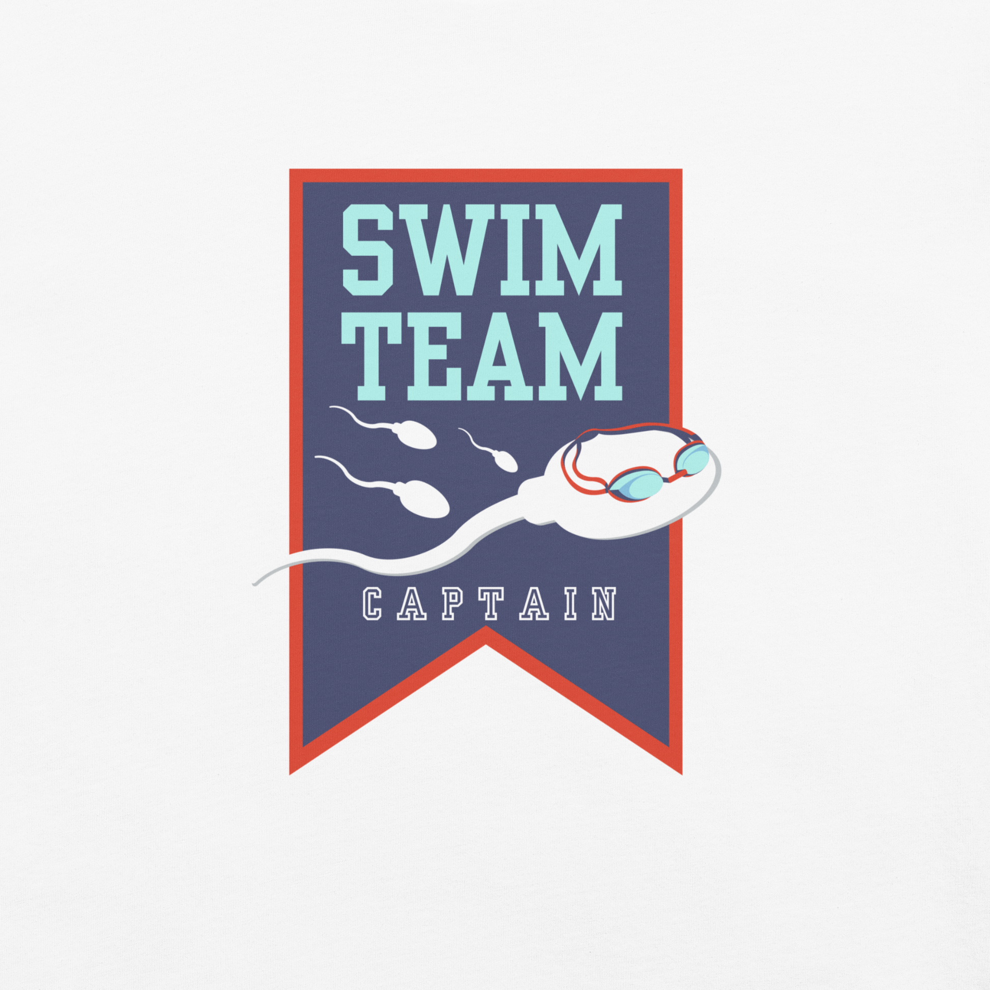 Swim Team Captain Unisex Heavyweight T-Shirt Shown in White