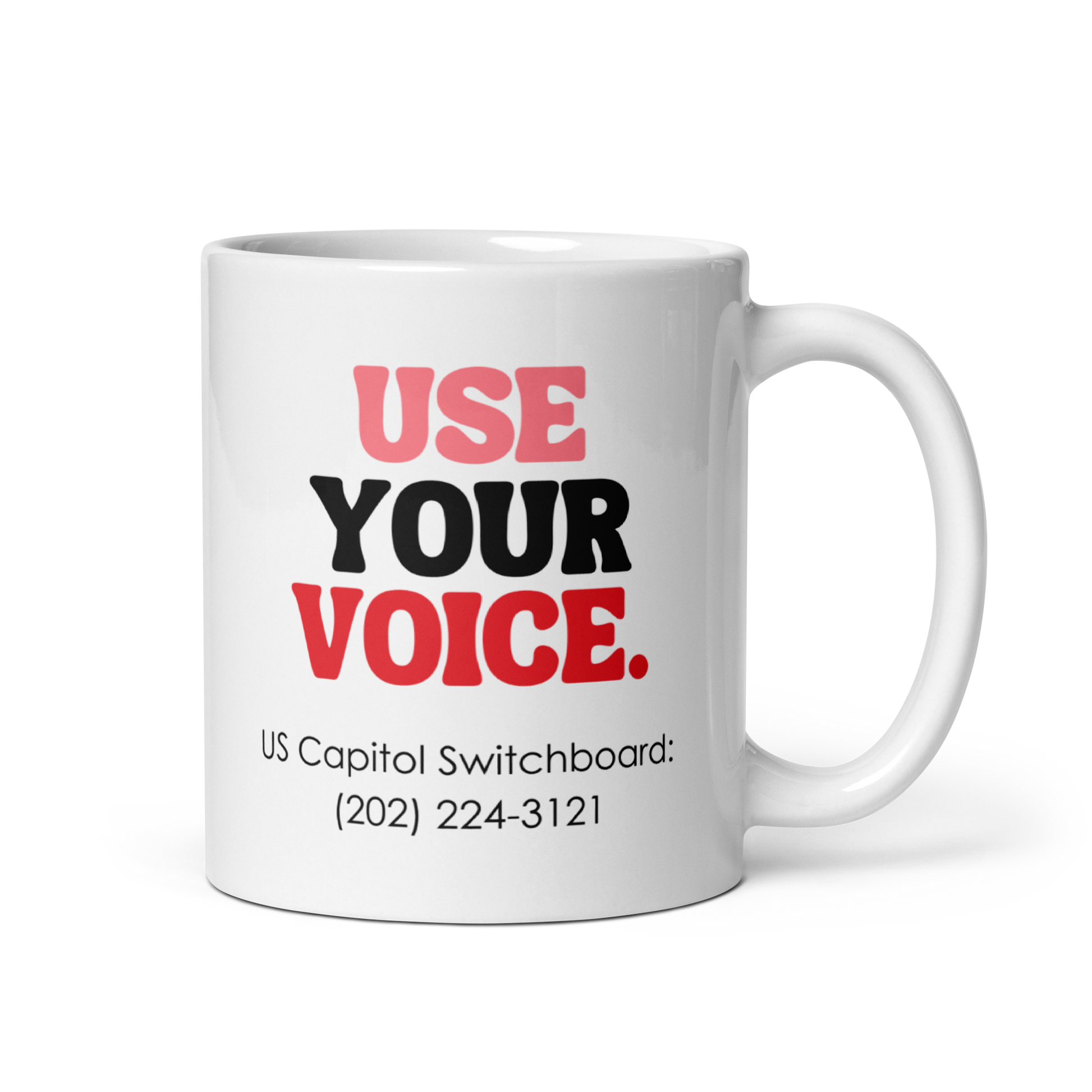 "Use Your Voice" mug