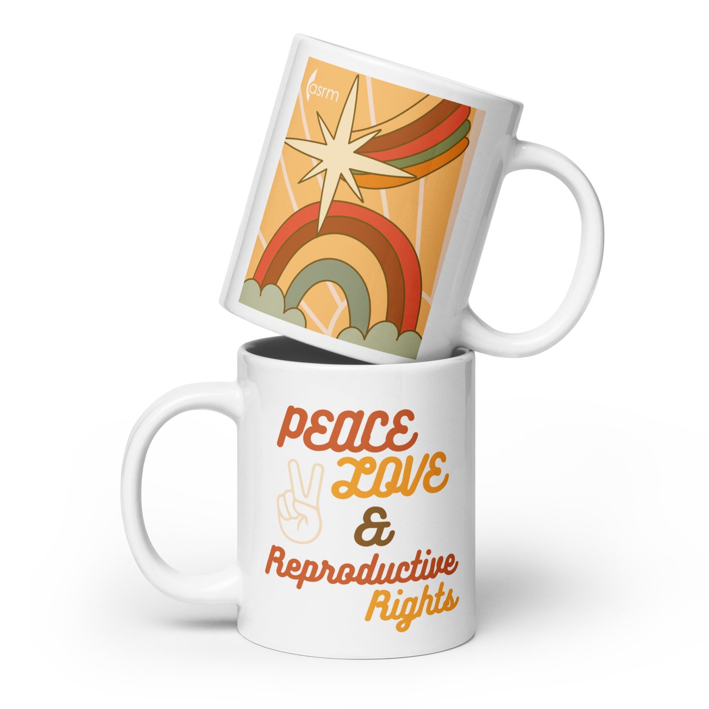 Peace, Love, and Reproductive Rights White Glossy Mug 20 oz