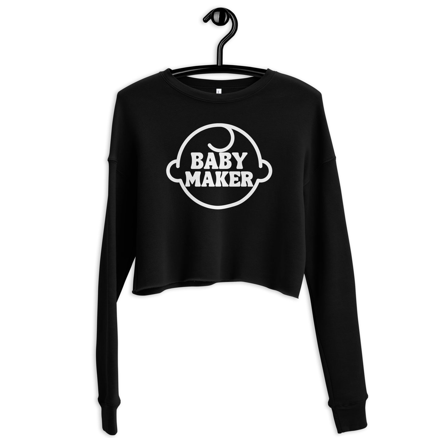 Baby Maker Cropped Sweatshirt in Black