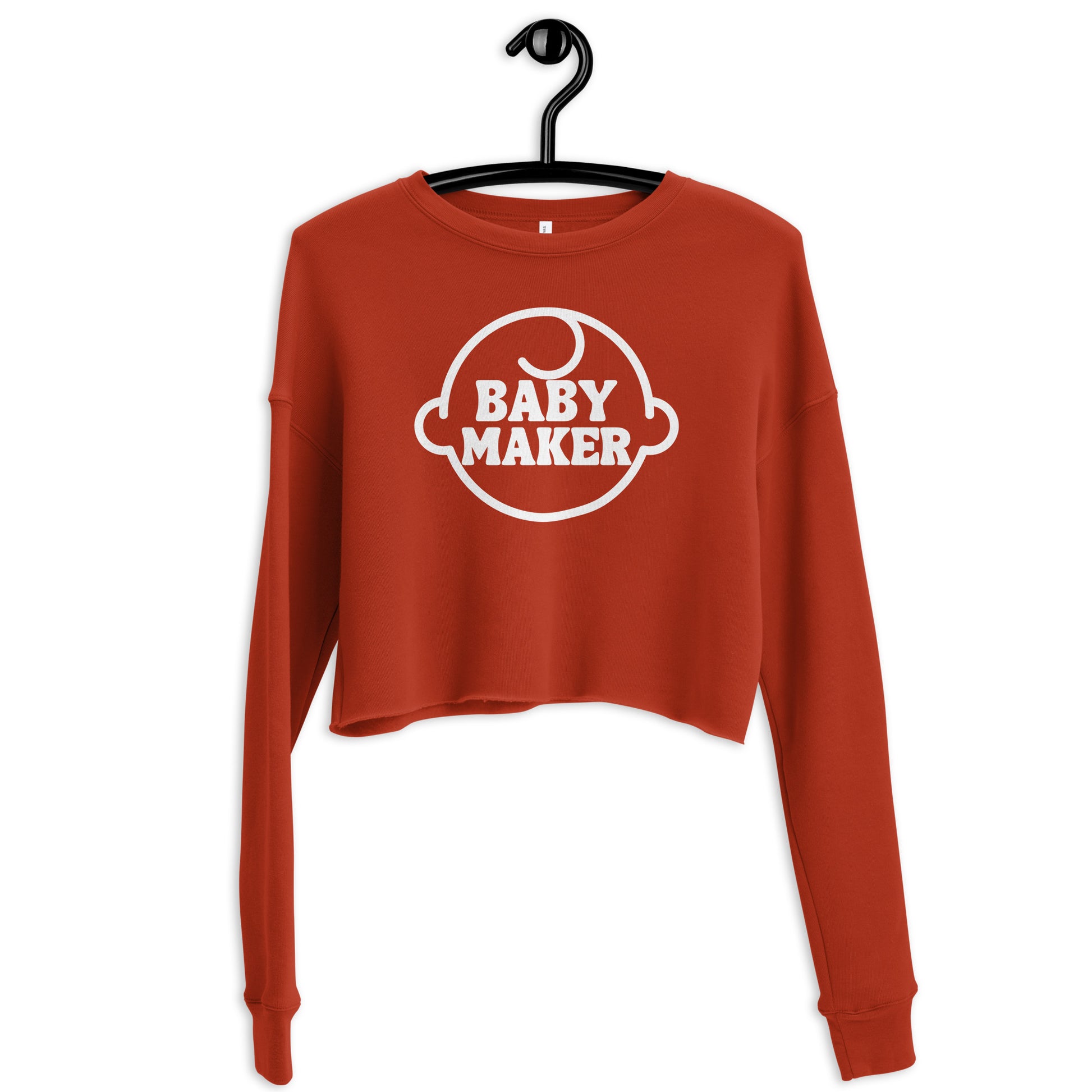 Baby Maker Cropped Sweatshirt in Brick