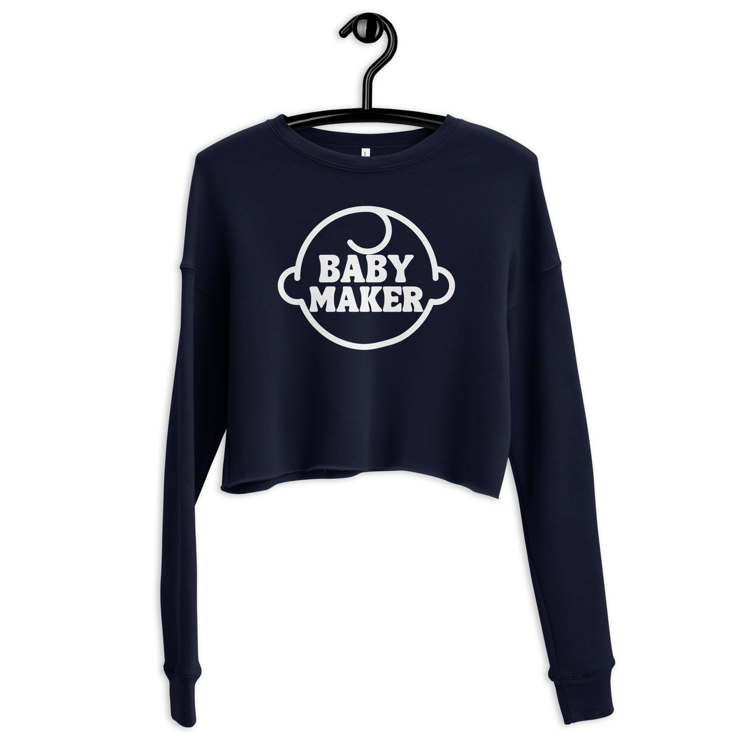 Baby Maker Cropped Sweatshirt in Navy